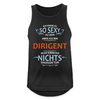Dirigent Beruf - Männer Tank Top atmungsaktiv - Schwarz - Vorne - Nick (188cm)