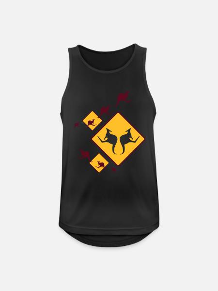 KANGAROO FUN - Men's Breathable Tank Top - black