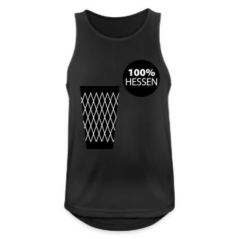 Geripptes 100% Hessen - Männer Tank Top atmungsaktiv - Schwarz - Vorne - Nick (188cm)