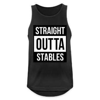 Straight Outta Stables Stall Pferd 2C - Männer Tank Top atmungsaktiv - Schwarz - Vorne - Nick (188cm)