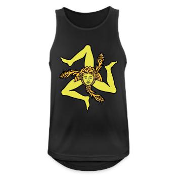 Sizilien Trinacria sizilianische Flagge Sicilia - Männer Tank Top atmungsaktiv - Schwarz - Vorne - Nick (188cm)