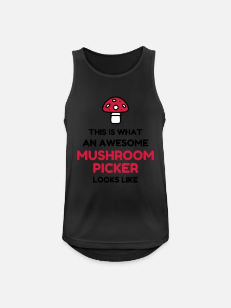 Mushroom / Champignon / Pilz / Picking - Men's Breathable Tank Top - black