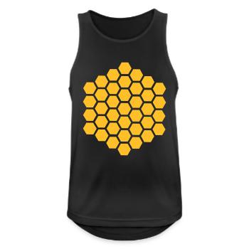 Wabe - Männer Tank Top atmungsaktiv - Schwarz - Vorne - Nick (188cm)