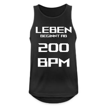 Uptempo 200BPM - Männer Tank Top atmungsaktiv - Schwarz - Vorne - Nick (188cm)