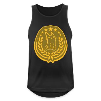 Logo Lorbeerkranz Katze Edel - Männer Tank Top atmungsaktiv - Schwarz - Vorne - Nick (188cm)