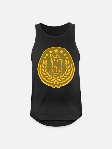 Logo Laurel Wreath Cat Noble - Men's Breathable Tank Top - black