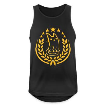 Edel Lorbeerkranz Katze Logo - Männer Tank Top atmungsaktiv - Schwarz - Vorne - Nick (188cm)