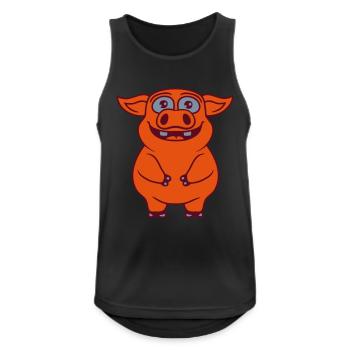 Drôle de petit cochon heureux - Débardeur respirant Homme - noir - Devant - Nick (188cm)