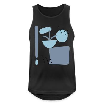 Abstraktes Design mit Blumen - Männer Tank Top atmungsaktiv - Schwarz - Vorne - Nick (188cm)
