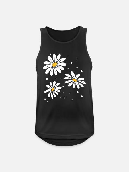 Gänseblümchen Punkte - Männer Tank Top atmungsaktiv - Schwarz