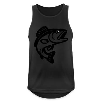 Silhouette de poisson - Débardeur respirant Homme - noir - Devant - Nick (188cm)