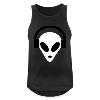 Alien Headphones - Männer Tank Top atmungsaktiv - Schwarz - Vorne - Nick (188cm)