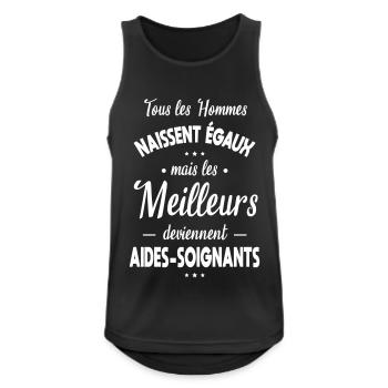 Hommes égaux meilleurs deviennent aides-soignants - Débardeur respirant Homme - noir - Devant - Nick (188cm)