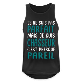 Pas parfait mais chasseur c'est presque pareil - Débardeur respirant Homme - noir - Devant - Nick (188cm)