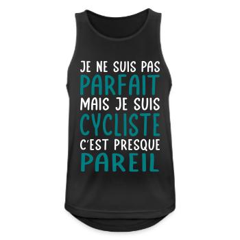 Je ne suis pas parfait mais je suis cycliste - Débardeur respirant Homme - noir - Devant - Nick (188cm)