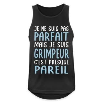 Je ne suis pas parfait mais je suis grimpeur - Débardeur respirant Homme - noir - Devant - Nick (188cm)