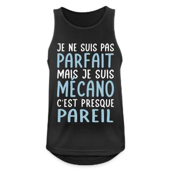 Je ne suis pas parfait mais je suis mécano - Débardeur respirant Homme - noir - Devant - Nick (188cm)