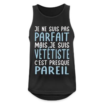Je ne suis pas parfait mais je suis vététiste - Débardeur respirant Homme - noir - Devant - Nick (188cm)