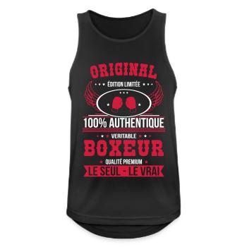 Authentique et véritable boxeur - Original - Débardeur respirant Homme - noir - Devant - Nick (188cm)