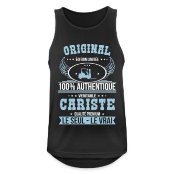 Authentique et véritable cariste - Original - Débardeur respirant Homme - noir - Devant - Nick (188cm)