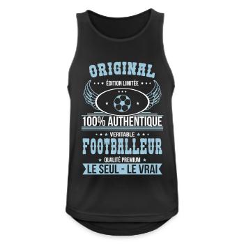 Authentique et véritable footballeur - Original - Débardeur respirant Homme - noir - Devant - Nick (188cm)