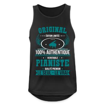 Authentique et véritable pianiste - Original - Débardeur respirant Homme - noir - Devant - Nick (188cm)