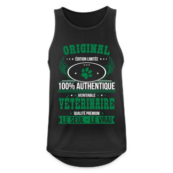 Authentique et véritable vétérinaire - Original - Débardeur respirant Homme - noir - Devant - Nick (188cm)