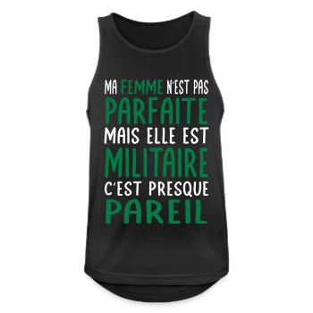 Meine Frau ist nicht perfekt, aber sie ist Militär - Männer Tank Top atmungsaktiv - Schwarz - Vorne - Nick (188cm)