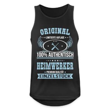 Heimwerker - Original 100% Authentisch - Männer Tank Top atmungsaktiv - Schwarz - Vorne - Nick (188cm)