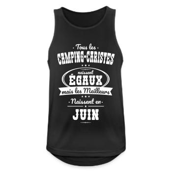 Camping-caristes égaux meilleurs naissent en Juin - Débardeur respirant Homme - noir - Devant - Nick (188cm)