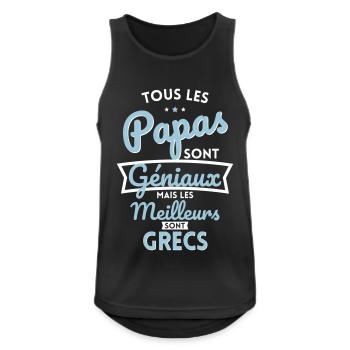 Papas géniaux mais les meilleurs sont Grecs - Débardeur respirant Homme - noir - Devant - Nick (188cm)