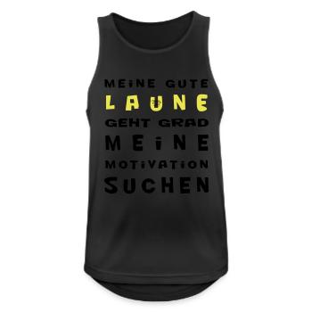 Meine gute Laune - Männer Tank Top atmungsaktiv - Schwarz - Vorne - Nick (188cm)