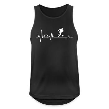 Football club de football joueur de football pulsation électrocardiogramme - Débardeur respirant Homme - noir - Devant - Nick (188cm)