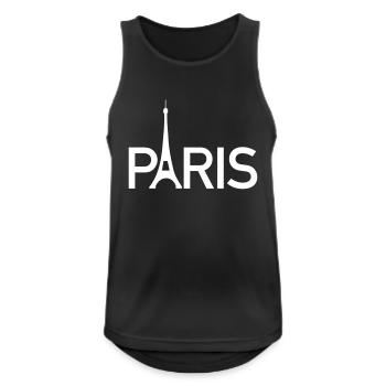 Paris - Männer Tank Top atmungsaktiv - Schwarz - Vorne - Nick (188cm)