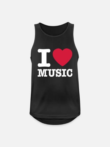I love music EN - Men's Breathable Tank Top - black