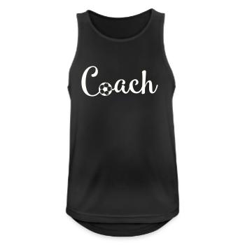 Coach Football Font Logo - Men's Breathable Tank Top - black - Front - Nick (188cm)