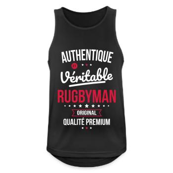 Authentique et véritable rugbyman - Original - Débardeur respirant Homme - noir - Devant - Nick (188cm)