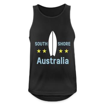 South shore, Australia (surfboard, stars) - Men's Breathable Tank Top - black - Front - Nick (188cm)