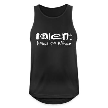Talent kommt von Koennen - Männer Tank Top atmungsaktiv - Schwarz - Vorne - Nick (188cm)