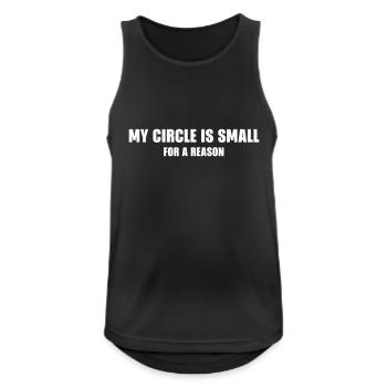 LE T-SHIRT DE MODE - MON CERCLE EST PETIT POUR UNE RAISON - Débardeur respirant Homme - noir - Devant - Nick (188cm)