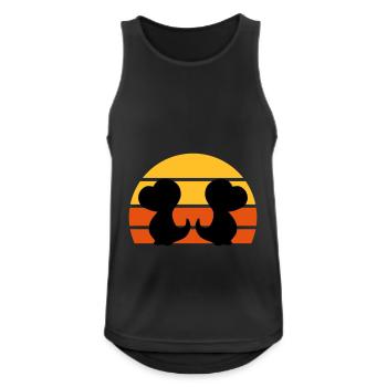 Zwei Dinosaurierbabys vor Halbsonne - Männer Tank Top atmungsaktiv - Schwarz - Vorne - Nick (188cm)