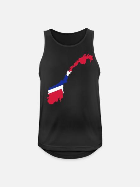 Norwegen - Männer Tank Top atmungsaktiv - Schwarz