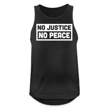 Pas de justice pas de paix - Débardeur respirant Homme - noir - Devant - Nick (188cm)