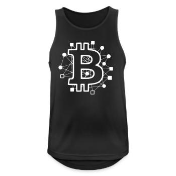 Crypto technologique de circuit de circuit Bitcoin - Débardeur respirant Homme - noir - Devant - Nick (188cm)