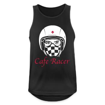 CAFE RACER Rider - Männer Tank Top atmungsaktiv - Schwarz - Vorne - Nick (188cm)