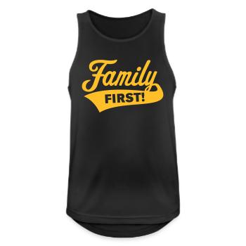 Family First! The most important thing is the family! - Men's Breathable Tank Top - black - Front - Nick (188cm)