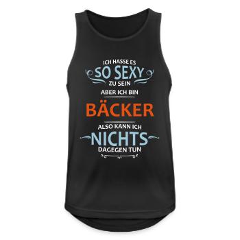 Bäcker Beruf - Männer Tank Top atmungsaktiv - Schwarz - Vorne - Nick (188cm)