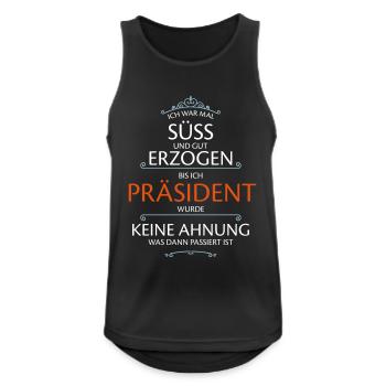 Präsident Beruf - Männer Tank Top atmungsaktiv - Schwarz - Vorne - Nick (188cm)