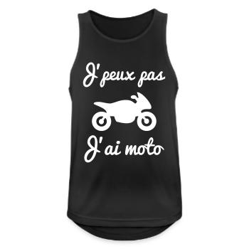j'peux pas j'ai moto - Motard - Motards - Débardeur respirant Homme - noir - Devant - Nick (188cm)