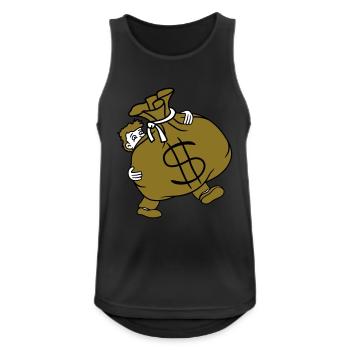 ours lourd dollar symbole signe argent riche gel - Débardeur respirant Homme - noir - Devant - Nick (188cm)